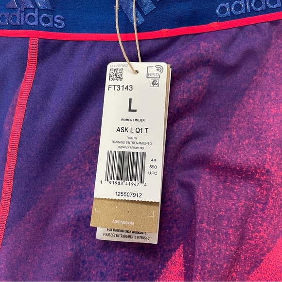 Women’s Adidas Alphaskin Tights size Large signal pink/team roy - Picture 7 of 7